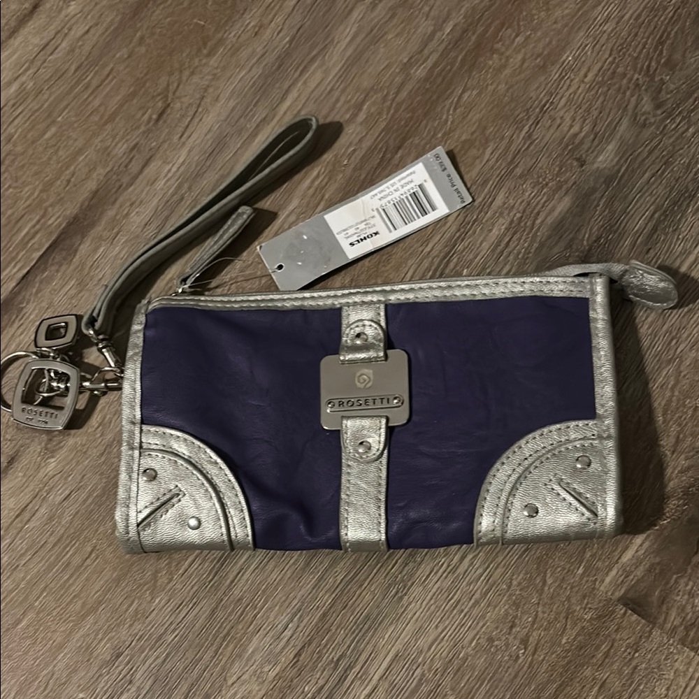 NWT Rosetti Silver and pirple Women's Wristlet